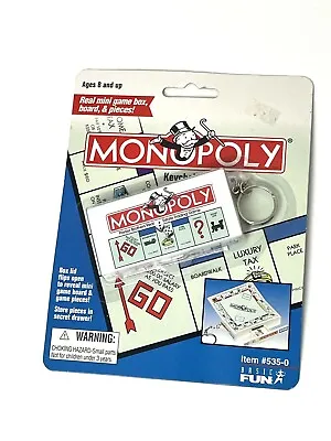 Vintage NEW Monopoly Board Game Keychain 1998 Real Mini Game Box Board & Pieces • $21.99