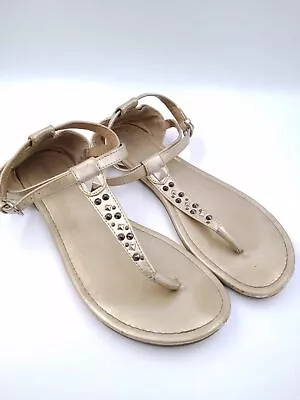 Mossimo Supply Womens Gold Studded Open Toe Slingbacks Thong Sandals Size 9.5 • $29.99