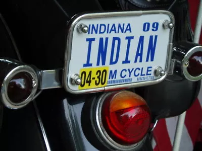 INDIAN Vintage License Plate Frame Of The 40s As Nos STAINLESS STEEL Chief Scout • $62