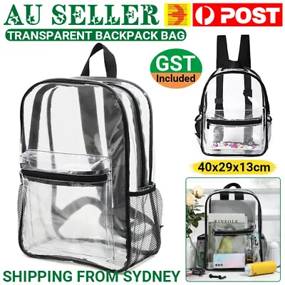 Transparent Backpack Bag Clear PVC Travel Shoulder Bag School Bag Strap Book Bag • $16.95