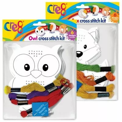 £2.99 • Buy Cross Stitch Kit Fox / Owl - Animal Cute Childrens Kids Activity Sewing Colour