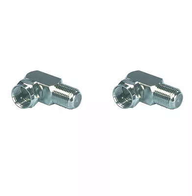 £2.92 • Buy 2x Right Angled F Connector Adapter F Plug Male Female TV Aerial Or Satellite