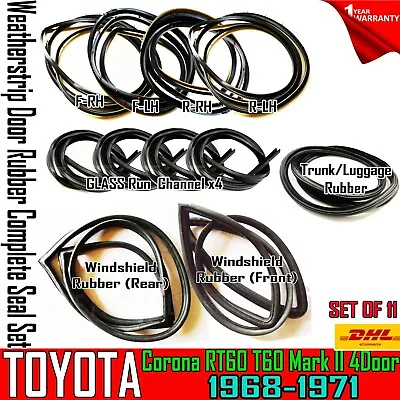 For 68-71 Toyota Corona Mark II 4D RT60 T60 T70 Weatherstrip Rubber Seal Set X11 • $299.99