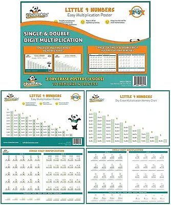 Channie’s 2 Pak Dry Erase Multiplication Memory And Practice Chart 18  X 12  Sin • $14.65