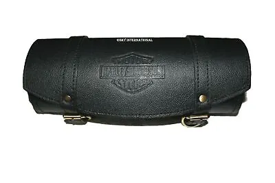 New Black Color Pure Leather Tool Roll Bag For Harley Davidson Motorcycle • $75.81