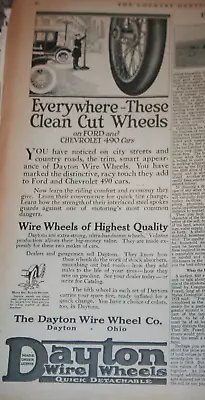 Vintage 1920 Dayton Wire Wheels Magazine Décor Ephemera Print Ad Mancave Art • $10.50