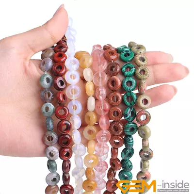 10mm Natural Assorted Gemstone Rondelle Donuts Spacer Beads Jewelry Making 20Pcs • $5.94