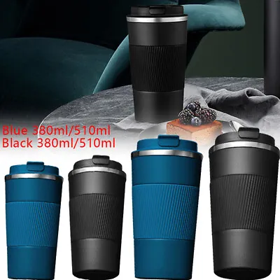 510ML Leakproof Insulated Thermal Travel Stainless Steel Coffee Mug Cup Flask • £8.95