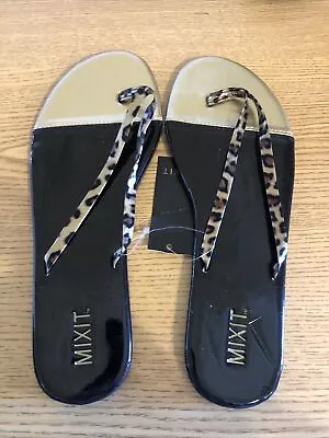 Mixit 8 Women’s Sandals Shoes Black/Animal Print Retail $18 (apt-1083) • $7.16