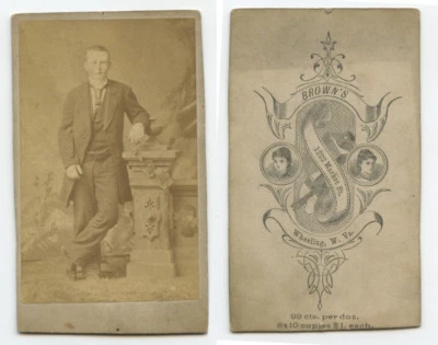 $24.97 • Buy Cdv Portrait By Brown, Well-dressed Man From Wheeling, W. Va, Artwork On Back