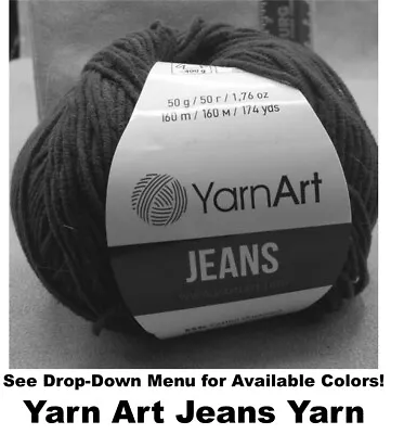 YarnArt Jeans Yarn Art 50g (176 Oz) 160m (174 Yds) Various Colors! • $3