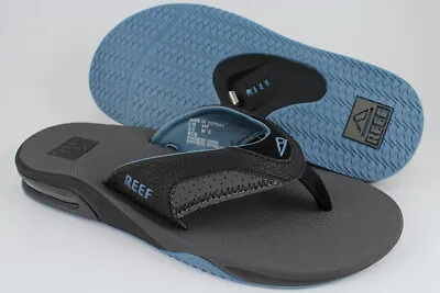 Reef Fanning Gray/light Blue/black Flip Flops Thong Sandals Beach Mick Men Sizes • $56.99