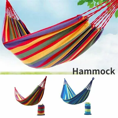 2 Person Double Camping Hammock Chair Bed Hanging Swing Sleeping Garden Outdoor • $19.99