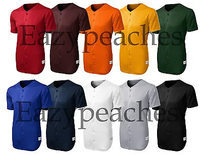 Sport-Tek Mens Dri-Fit Tough Mesh Henley Full Button Baseball Jersey Shirt ST220 • $17.95