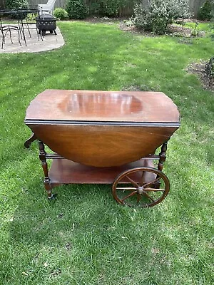 Mahogany 1940s Tea And Bar Cart Needs Some Love But Is In Great Condition • $300