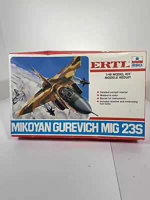 NOB VTG 1983 ESCI ERTL Mikoyan Gurevich MiG 23S Jet 1/48 Scale Model Kit #8207 • $29.99