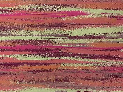 'Striated' Stripes' JACQUARD UPHOLSTERY FABRIC   54  Wide    Pink- Orange- Beige • $15.12