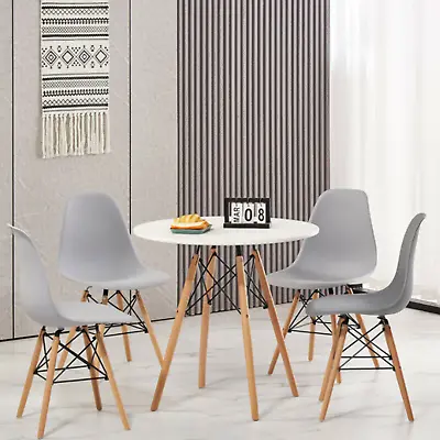 $109.99 • Buy 1X Dining Table Round Eiffel Table White Kitchen Wooden Legs Home Dinning Room