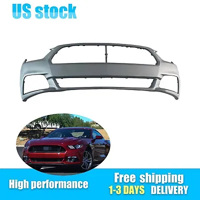 Fits 2015-2017 Ford Mustang New Front Bumper Cover W/o Tow Hook Holes Primed • $105.99