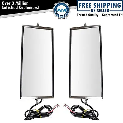 $60.62 • Buy West Coast Mirror Signal Heated 16x7 Stainless Steel Pair For Heavy Duty Truck