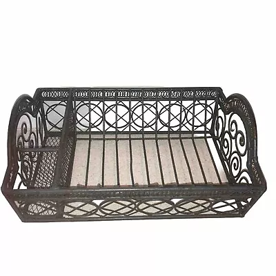 VTG Rare Ornate Wrought Iron/Wire Dish Drainer Drying Rack • $179