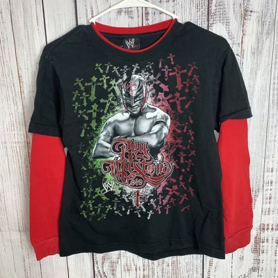 £8.10 • Buy Vintage Y2k YOUTH WWE Rey Mysterio Long Sleeve Wrestling Boys T Shirt Sz Medium