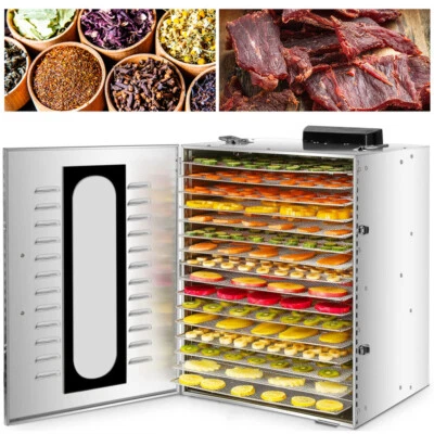 $429.99 • Buy Commercial Food Dehydrator 20 Trays Stainless Steel Fruit Meat Jerky Dryer 1500W
