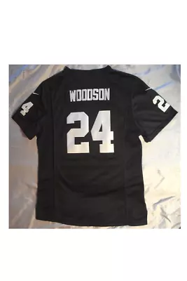 Nike On Field Oakland Raiders #24 Charles Woodson NFL Jersey Women's Large • $31.99