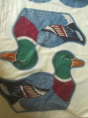 Vintage Mallard Duck Wild Bird Collection VIP Fabric Panel For 15  Pillow F1691 • $7