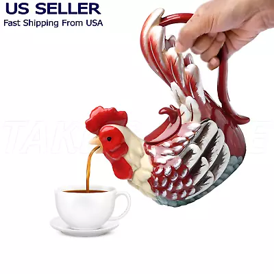 Rooster Ceramic Teapot Country Chicken Farm.  7.5  Kitchen Home Decorative Décor • $21.99