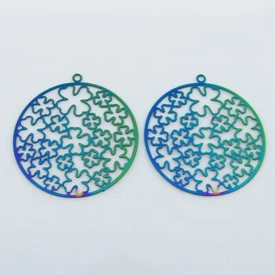 Bulk 6pce Laser Cut Four Leaf Clover Charm Pendant Earring Dangle SSteel 38x35mm • $7.95
