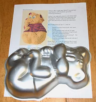 Wilton: TEDDY BEAR  MINI CAKE PAN + Instructions #508-477 - VGUC - 8 Inch - 1976 • $4.29