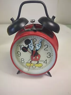 Disney Mickey Mouse Retro Wind-Up Alarm Clock W/ 2 Bells • £19.30