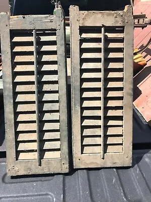 PaiR C1890 Gorgeous Blue Gable End Louvered House Shutters 26” X 10” X 1 3/8” • $125