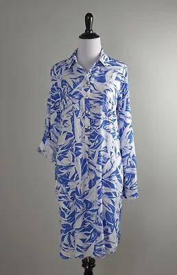 MELISSA ODABASH $258 Tab Sleeve Floral Popover Shirt Dress Size Medium • $79.99