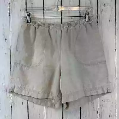 J. Jill Tan Linen Familiar Fit At Waist Drawstring Pull-On Shorts Size Small • $22.99