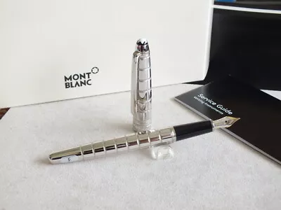 Montblanc Meisterstück Solitaire Platinum Plated Facet 145 18K Fountain Pen • $649