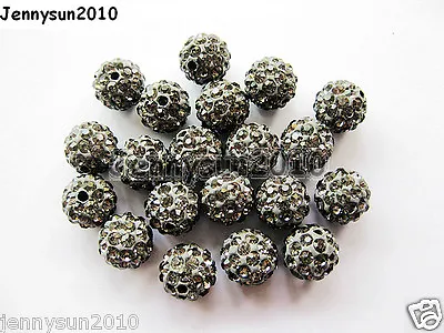 $5.43 • Buy 20Pcs Quality Czech Crystal Rhinestones Pave Clay Round Disco Ball Spacer Beads 
