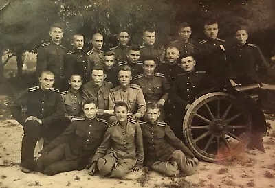 1940s WWII Soviet Soldiers Military Friends Machine Gun Maxim Photo Snapshot • $9.50