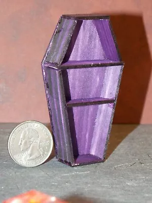 Dollhouse Miniature Halloween Coffin Shelf Purple Black 1:24 D211 Dollys Gallery • $19.99