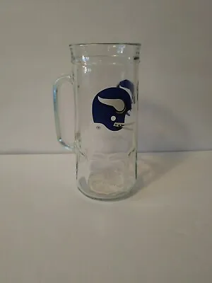 Vintage Minnesota Vikings Helmet NFL Fisher Nuts 7  Glass Beer Mug Stein • $10