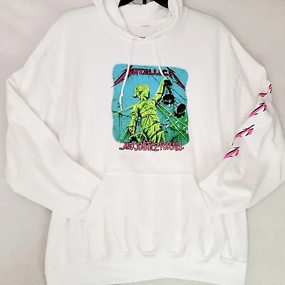 METALLICA SWEATER ADULT EXTRA LARGE XL WHITE OUTDOORS HOODIE Mens PULLOVER NWT • $29.88