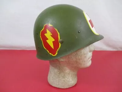 Vietnam US Army Hand Painted M1 Helmet Liner - 25th Infantry Division Medic RARE • $169.99