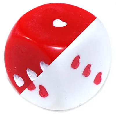 Heart Spot Dice X5 //  Red & White Love Hearts Hen Party Games • £3.49