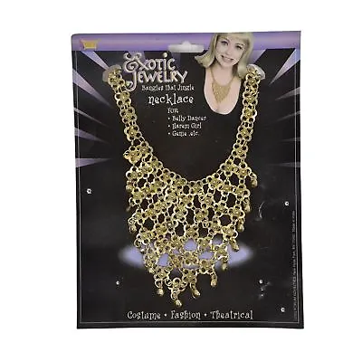 Exotic Jewelry Belly Dancer Gold Necklace Fancy Dress Halloween Accessory • £3.99