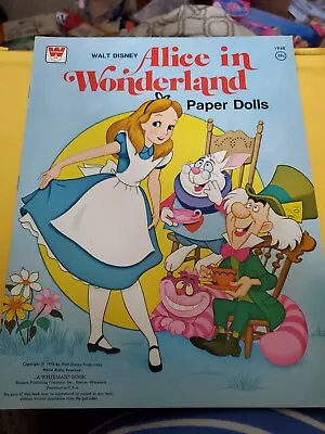 Vintage Walt Disney Alice In Wonderland Whitman Paper Dolls Book 1976 Uncut • $16.95