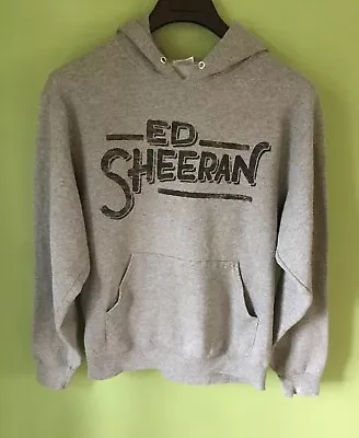 ED SHEERAN Concert Sweatshirt Jerzees Sz M Gray Hooded Graphic NICE! • £15.42