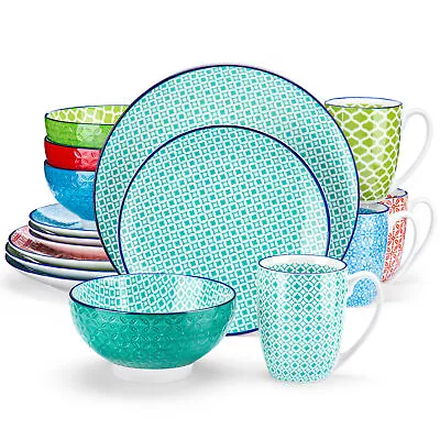 Vancasso MACARON Dinnerware Set Porcelain Tableware Plates Bowls Mug Set • $68.99