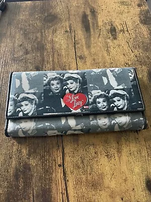 I Love Lucy And Ethel Wallet- Photo Wallet- Black & White- Bright Red Heart • $5