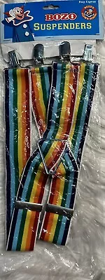 Bozo Suspenders Rainbow Stripe Pony Express Creations 2006 Condition New. • $4.50